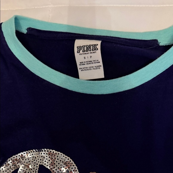 PINK Victoria's Secret Long Sleeve Tee - Black, Gray, and Blue - Picture 2 of 5
